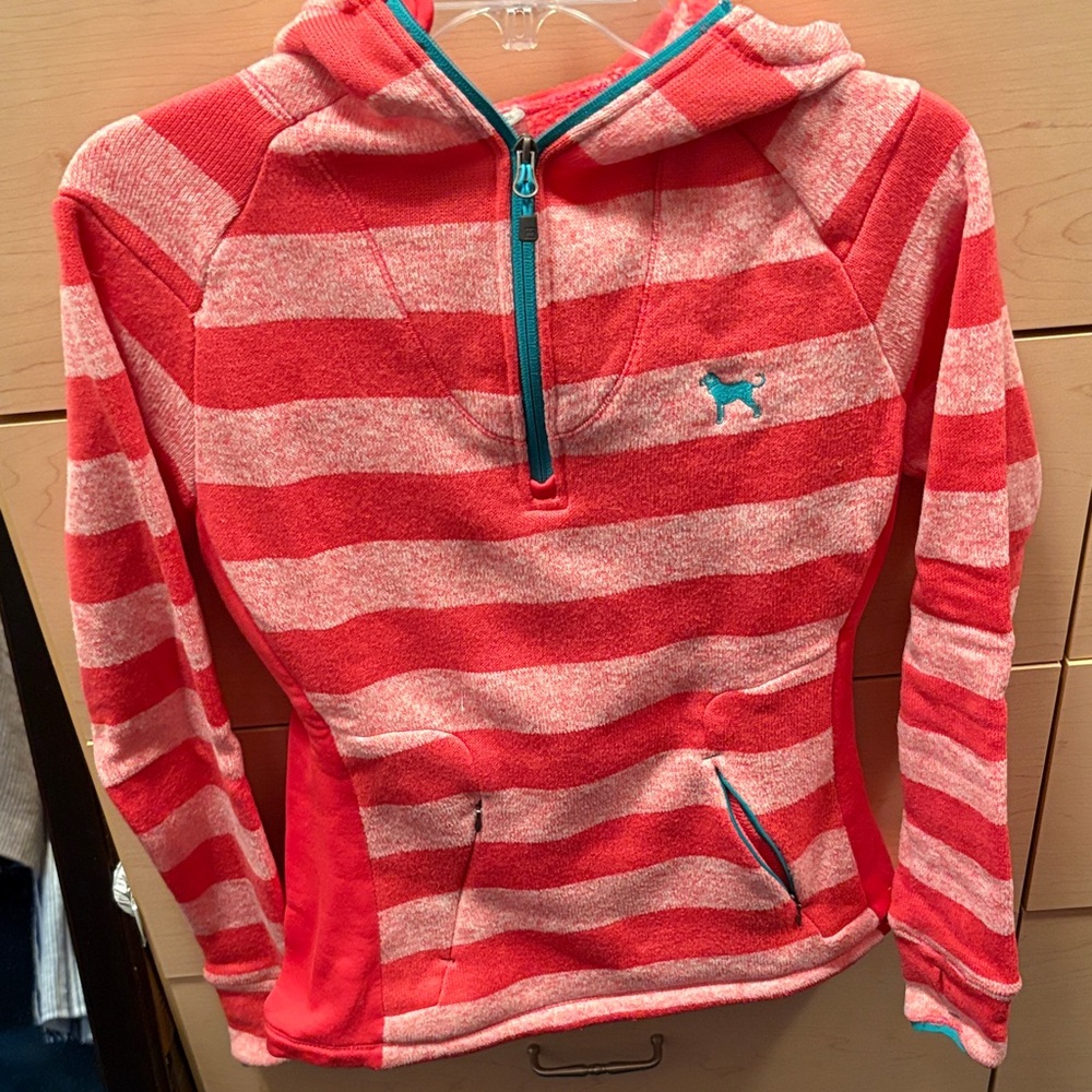 The Black Dog Red and Pink Striped Hoodie